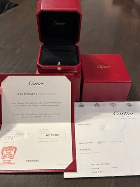 Cartier Ring Box with Certificate ONLY